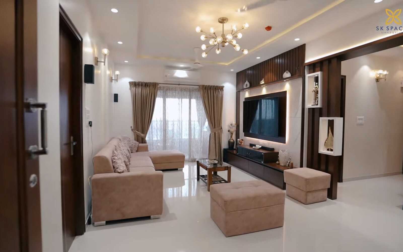 Finished 3 BHK interior, Bendoor by SK Spaces