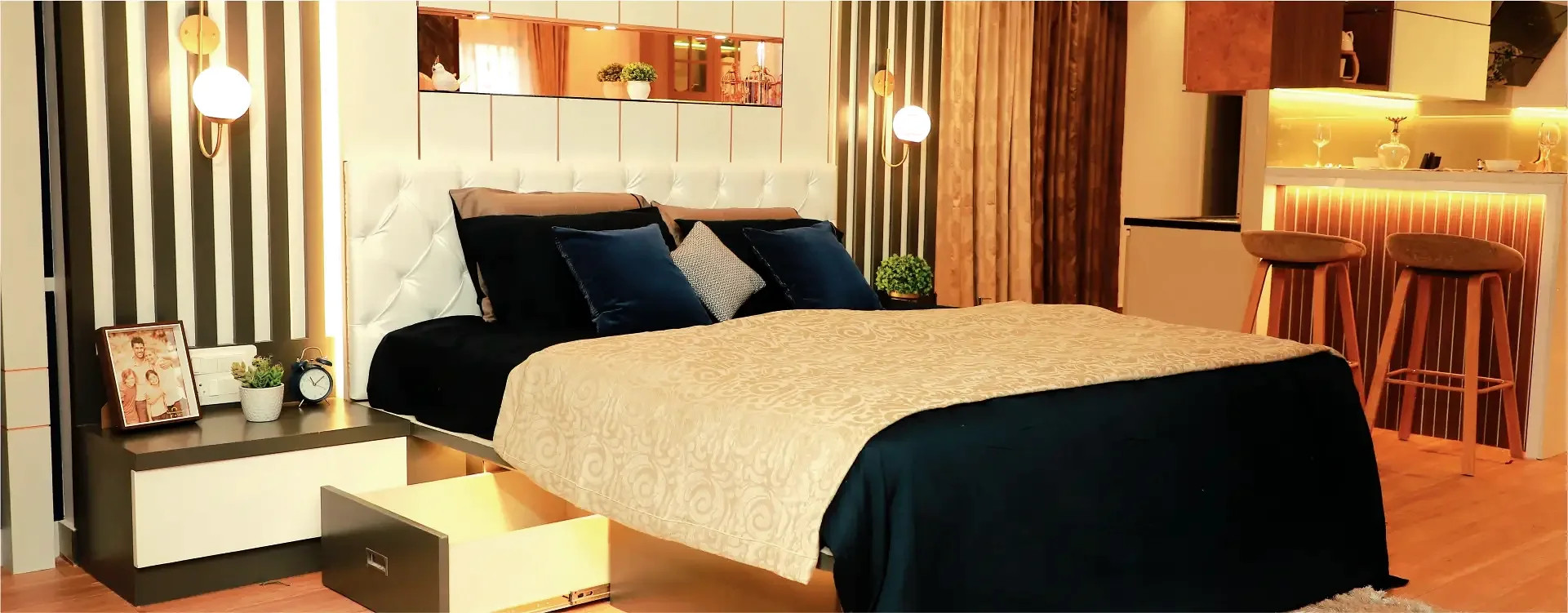 Designed bedroom interior