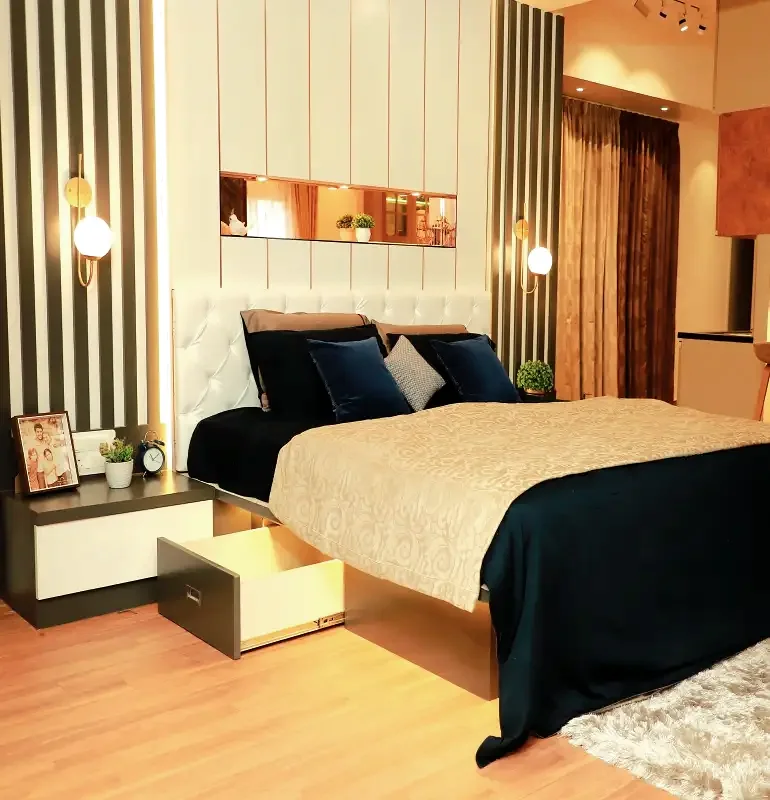 Designed bedroom interior